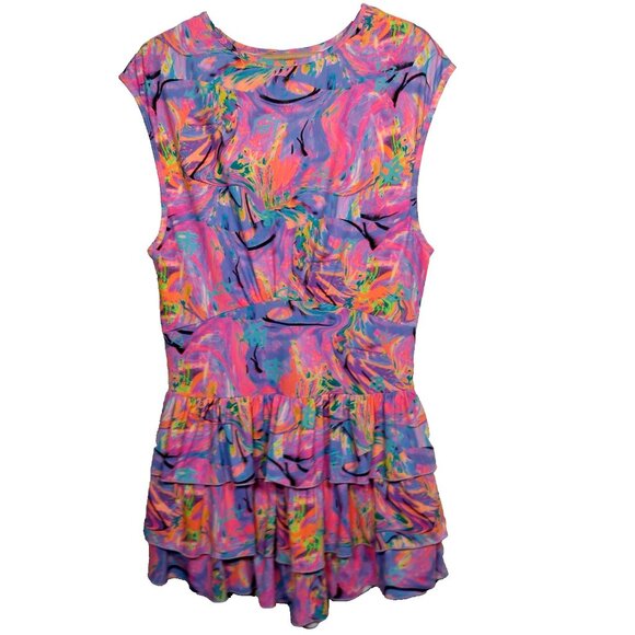 Lisa Blue Call of the Whale Dresses & Skirts - Lisa Blue Call Of The Whale Dress AUS UK 14 US 10 Beach Ruffle Psychedelic Swirl